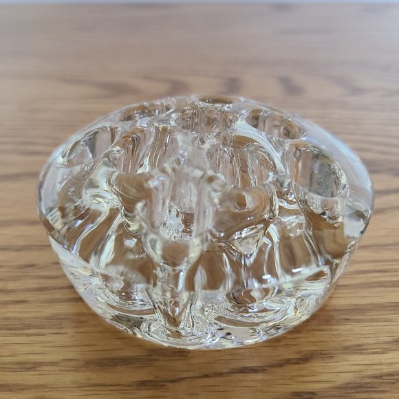 Vintage Clear Glass Florist Flower Arranging Frog | 11 Holes | Floristry